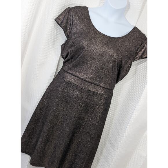 AMERICAN RAG! SHIMMERY TAUPE SPOTTED METALLIC ON BLACK DRESS, TOP! SZ 1X - Picture 9 of 9